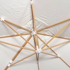 Ombrellone rettangolare eccentrico asta effetto legno, 3x4m + base 50x50cm