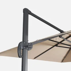 Ombrellone rettangolare eccentrico, 3x4m + piastre di zavorra 50x50cm