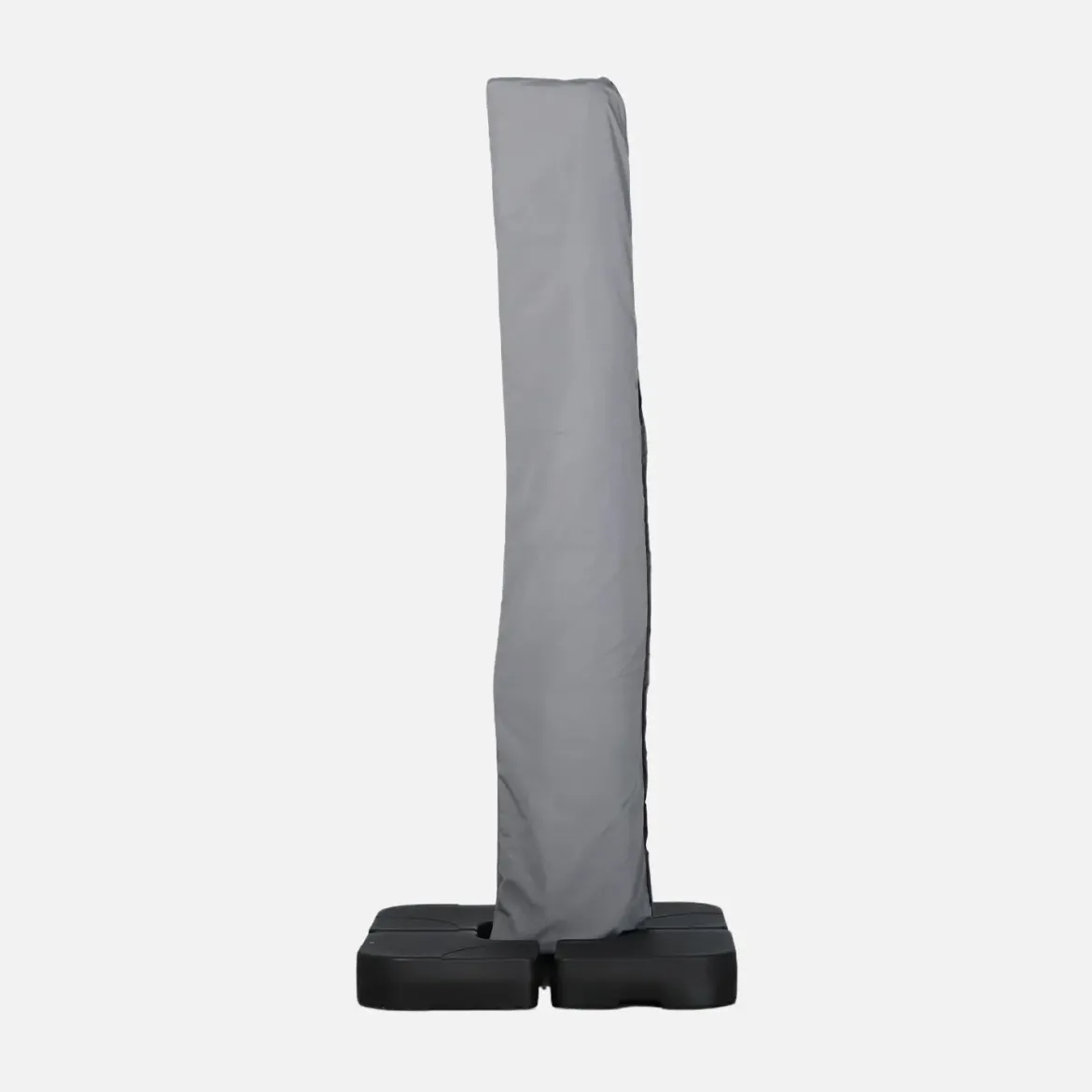 Ombrellone rettangolare eccentrico asta effetto legno, 3x4m + base 50x50cm