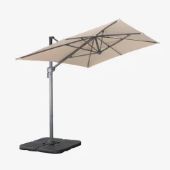 Ombrellone rettangolare eccentrico, 2x3m + base 50x50cm