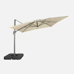 Ombrellone rettangolare eccentrico, 3x4m + base 50x50cm