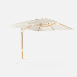 Ombrellone rettangolare asta effetto legno, 3x4m