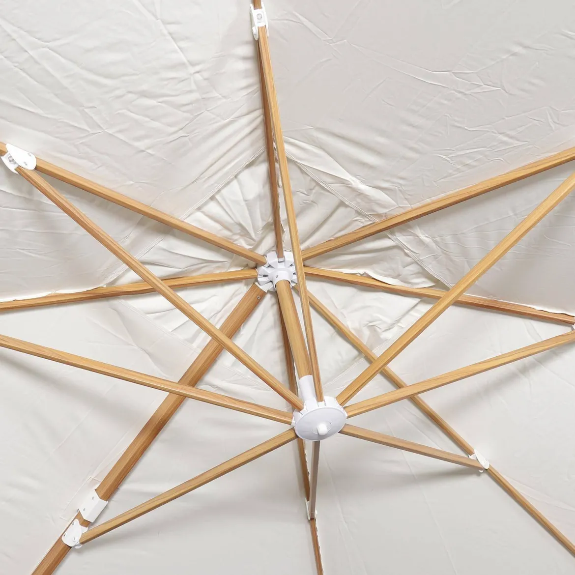 Ombrellone rettangolare asta effetto legno, 3x4m