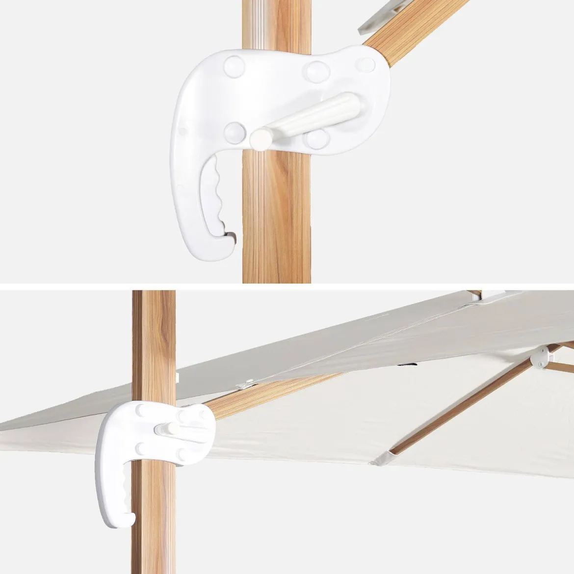 Ombrellone rettangolare asta effetto legno, 3x4m