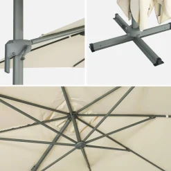 Ombrellone rettangolare decentrato, 3x4m