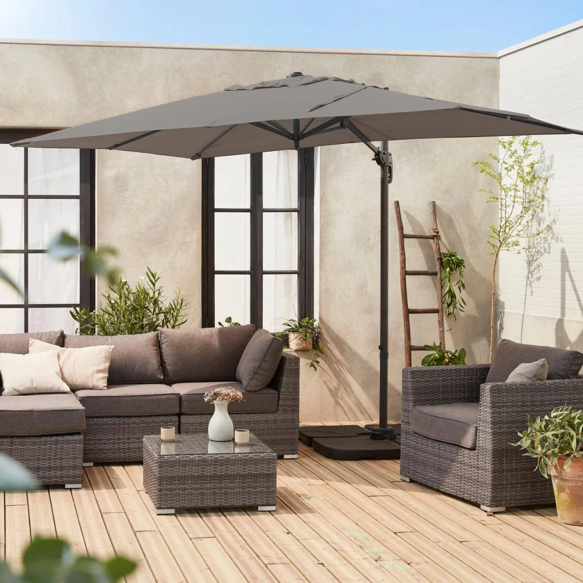 Ombrellone rettangolare eccentrico, 3x2m