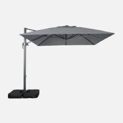 Ombrellone rettangolare eccentrico, 3x4m + piastre di zavorra 50x50cm