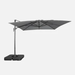 Ombrellone rettangolare eccentrico, 3x4m + base 50x50cm