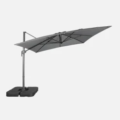 Ombrellone rettangolare eccentrico, 3x4m + base 50x50cm