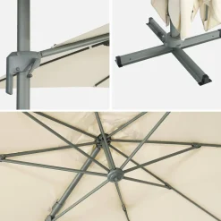 Ombrellone rettangolare eccentrico, 3x2m