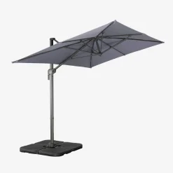 Ombrellone rettangolare eccentrico, 2x3m + base 50x50cm
