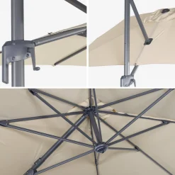 Ombrellone rettangolare eccentrico, 2x3m + base 50x50cm