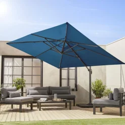Ombrellone rettangolare eccentrico, 3x4m + base 50x50cm