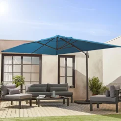 Ombrellone rettangolare eccentrico, 3x4m + base 50x50cm
