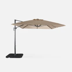 Ombrellone rettangolare eccentrico, 3x4m + base 50x50cm