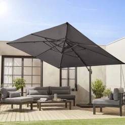 Ombrellone rettangolare, 3x4m + base