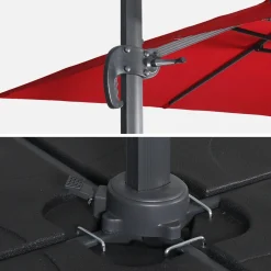 Ombrellone rettangolare, 3x4m + base