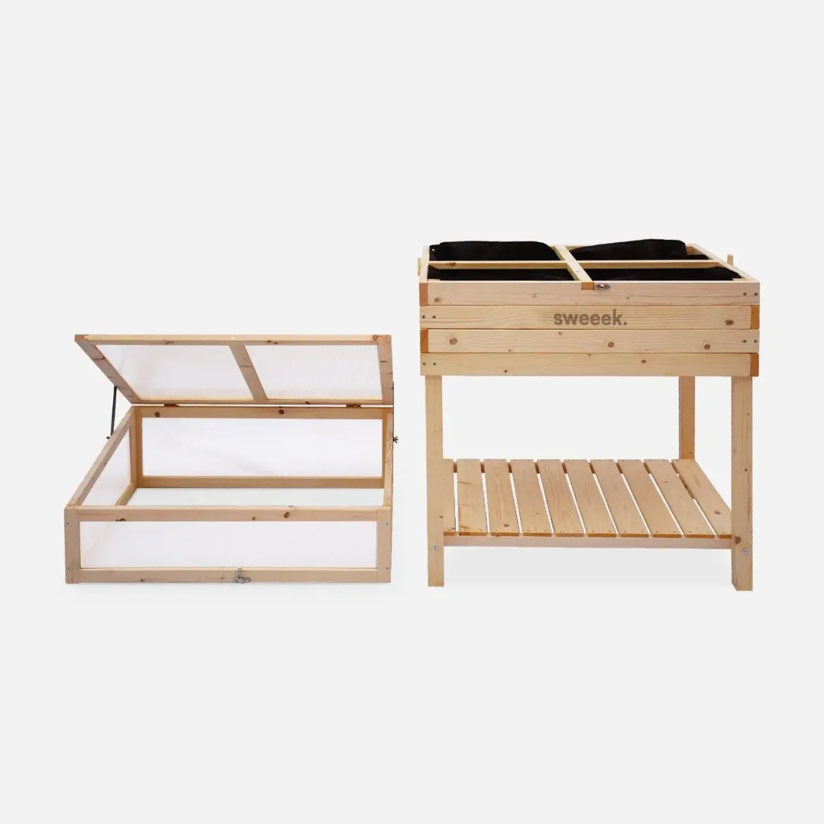 Orto rialzato in legno 80x60x109cm