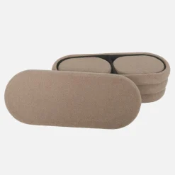 Panca contenitore con 2 pouf contenitori bouclé