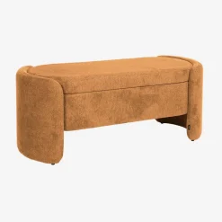 Panca contenitore, fondo letto contemporaneo in tessuto