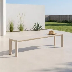 Panca da giardino in alluminio, 4 posti