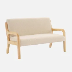 Panca per bambini scandinava in tessuto bouclé, 2 posti