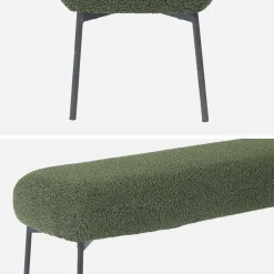 Panca tessuto bouclé e gambe in metallo
