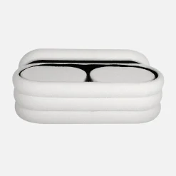Panca contenitore con 2 pouf contenitori bouclé