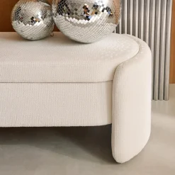 Panca contenitore, fondo letto contemporaneo in tessuto