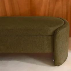Panca contenitore, fondo letto contemporaneo in tessuto
