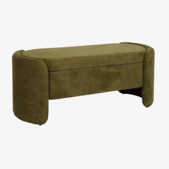 Panca contenitore, fondo letto contemporaneo in tessuto