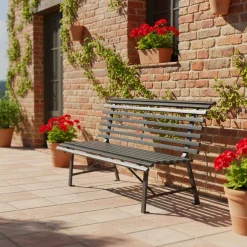 Panca da giardino in acciaio, 2 posti