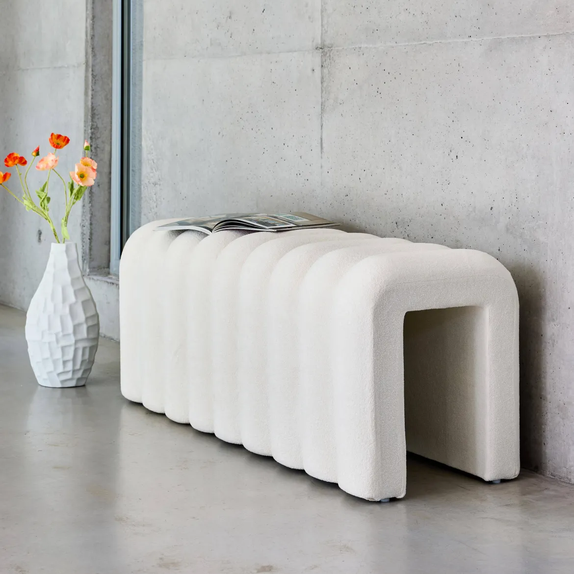 Panca, fine letto contemporaneo tessuto