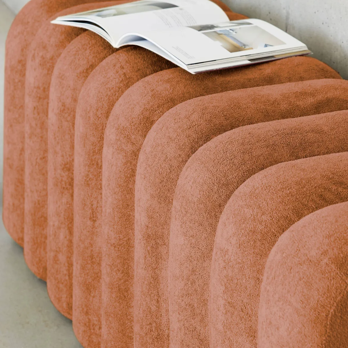 Panca, fine letto contemporaneo tessuto