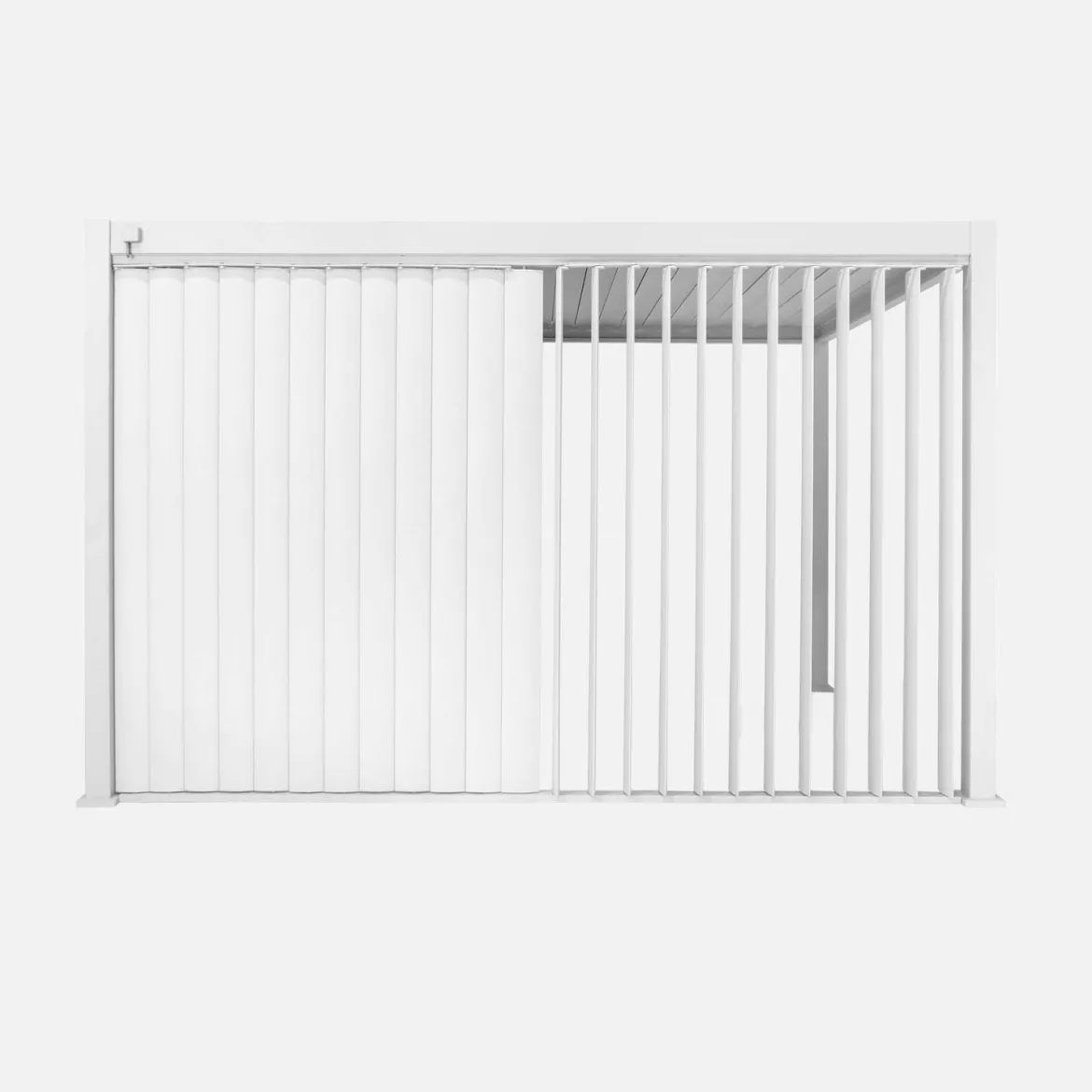 Pannello verticale a lamelle orientabili 4m per pergola bioclimatica in alluminio 4x3m Triomphe