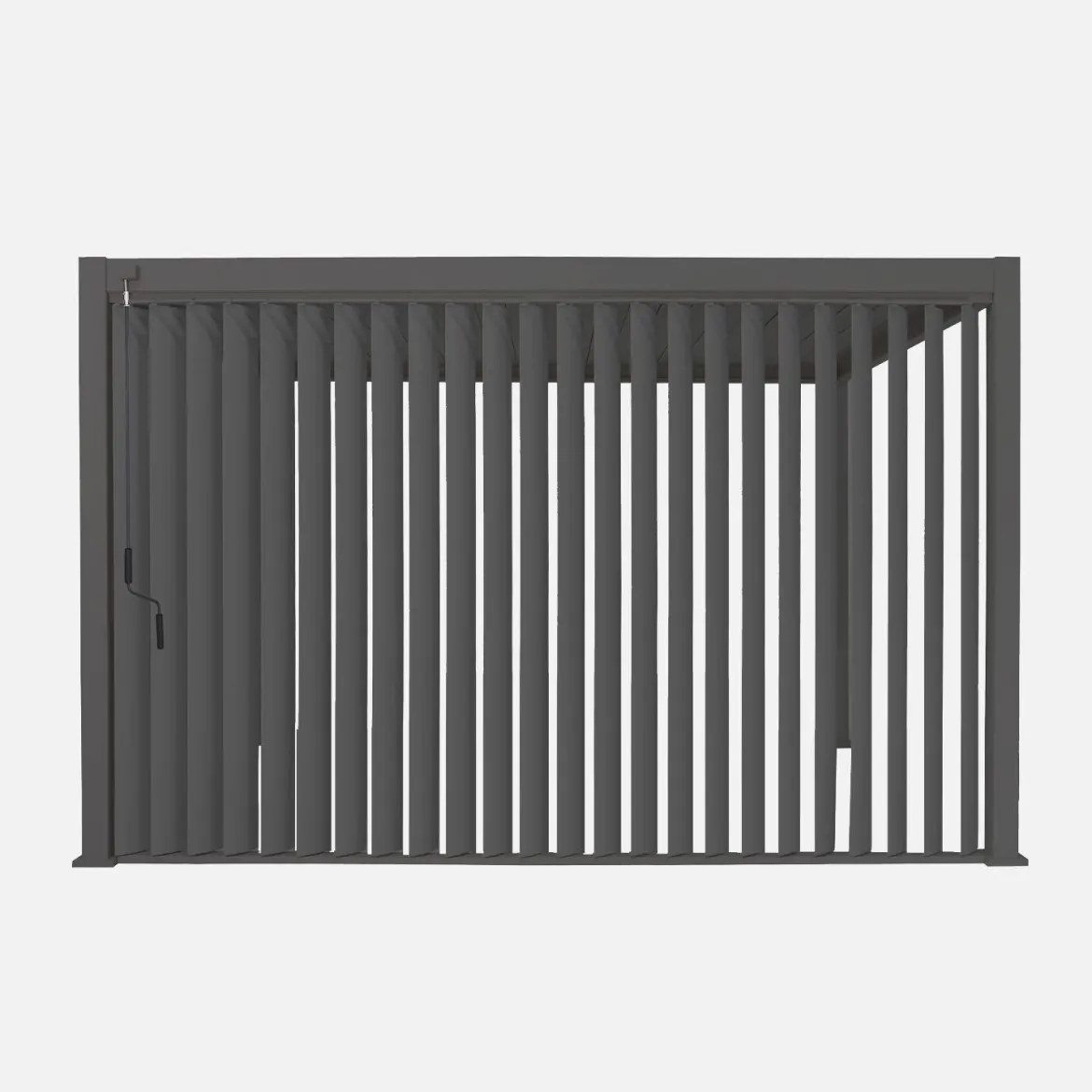 Pannello verticale a lamelle orientabili 4m per pergola bioclimatica in alluminio 4x3m Triomphe
