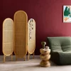 Paravento pieghevole da interno in rattan