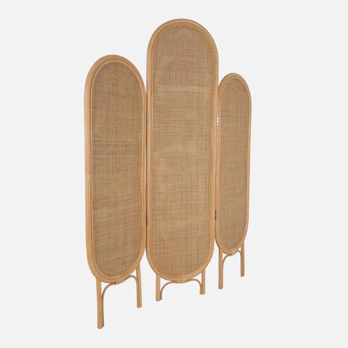 Paravento pieghevole da interno in rattan