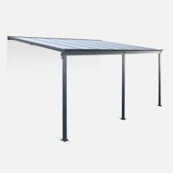 Pergola a parete 3x4 m in alluminio con grondaia