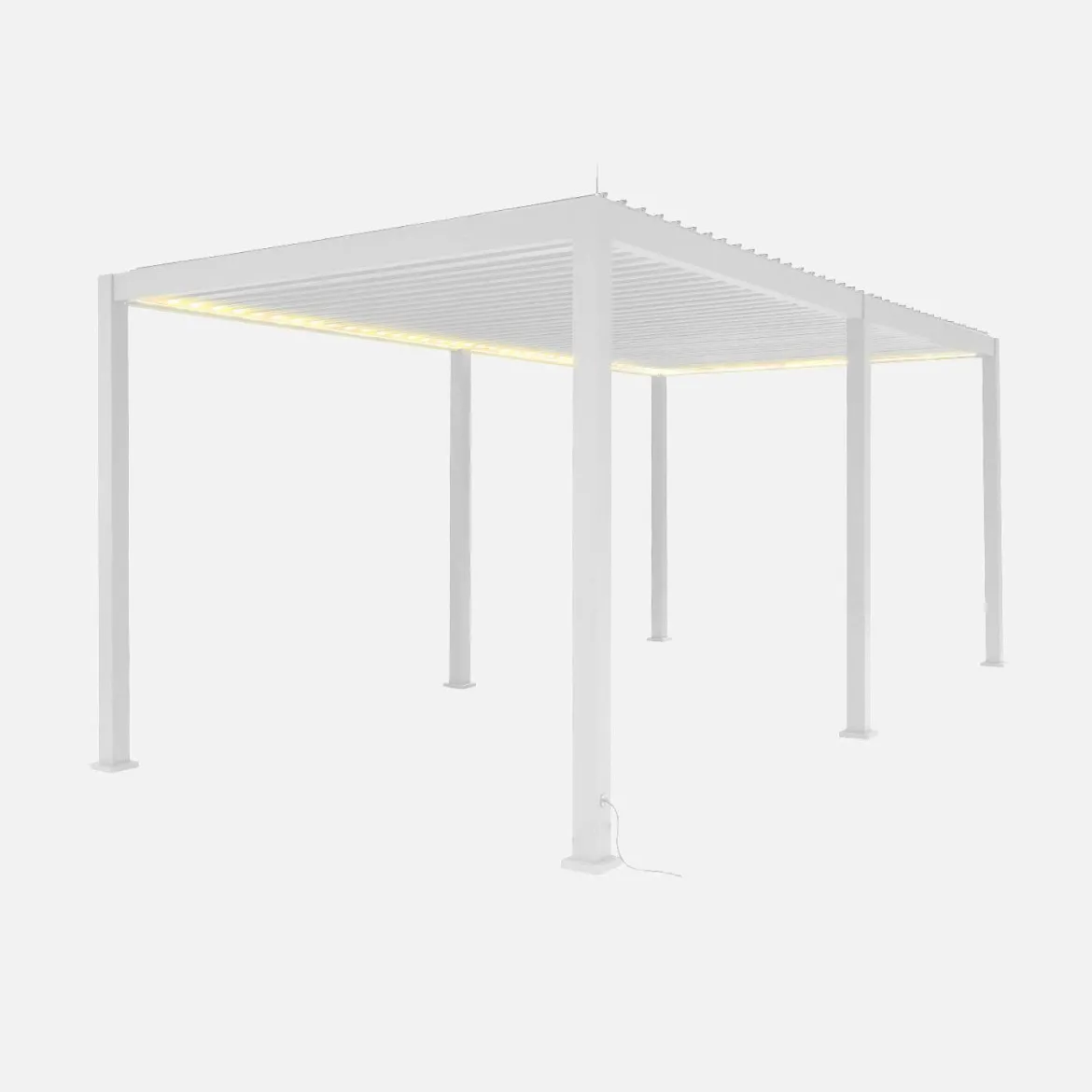 Pergola bioclimatica elettrica 3x6m in alluminio con LED + 4 tende 3m