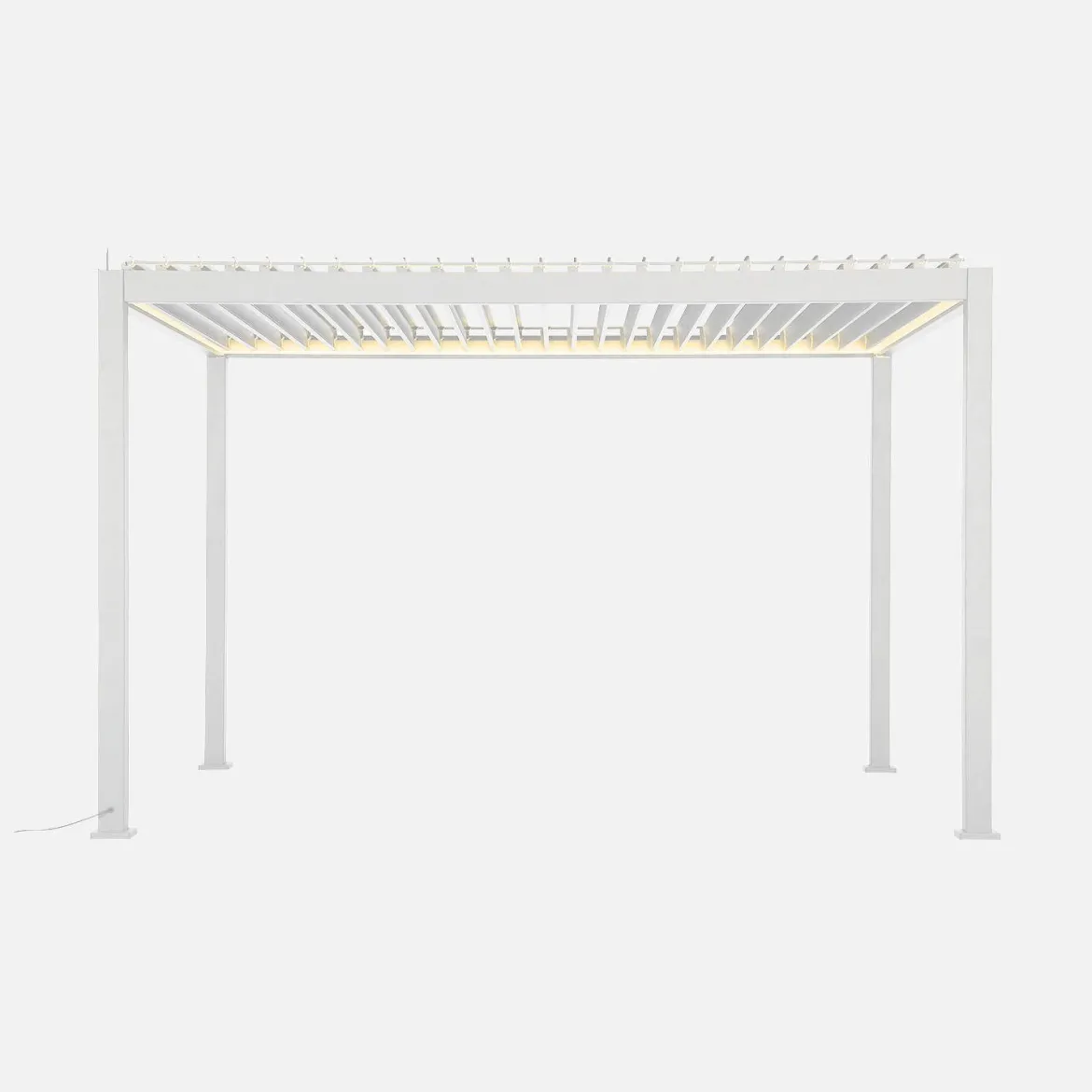 Pergola bioclimatica elettrica 3x4m in alluminio con illuminazione a LED