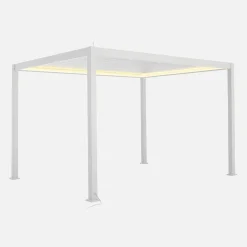 Pergola bioclimatica elettrica 3x4m in alluminio con illuminazione a LED