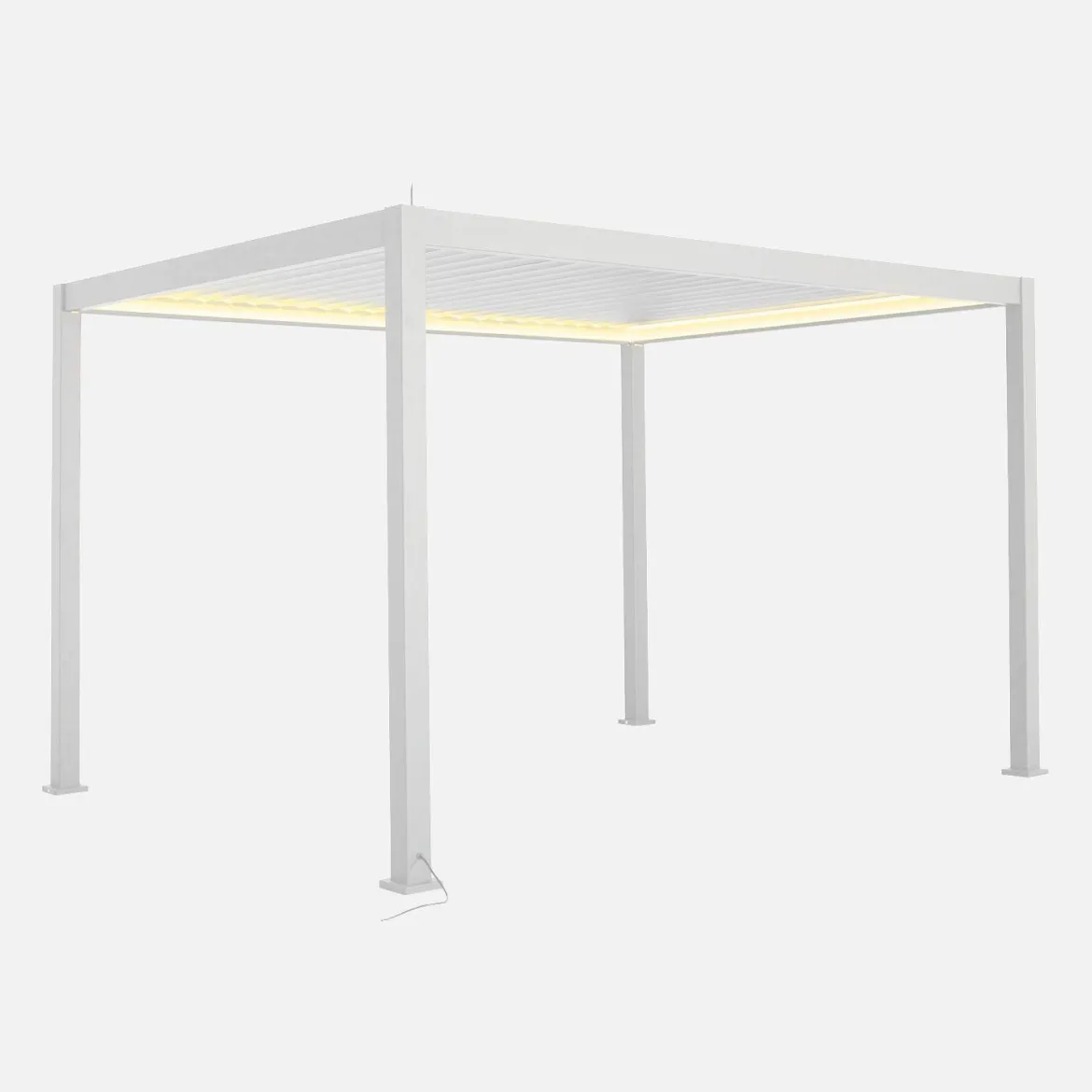 Pergola bioclimatica elettrica 3x4m in alluminio con illuminazione a LED