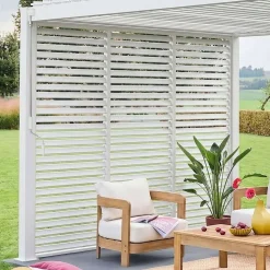 Pergola bioclimatica 3x4 in alluminio + 3 tende da 1m