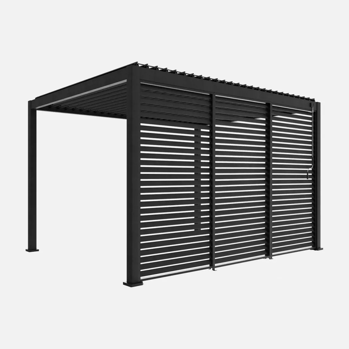 Pergola bioclimatica 3x4 in alluminio + 3 persiane da 1.3m
