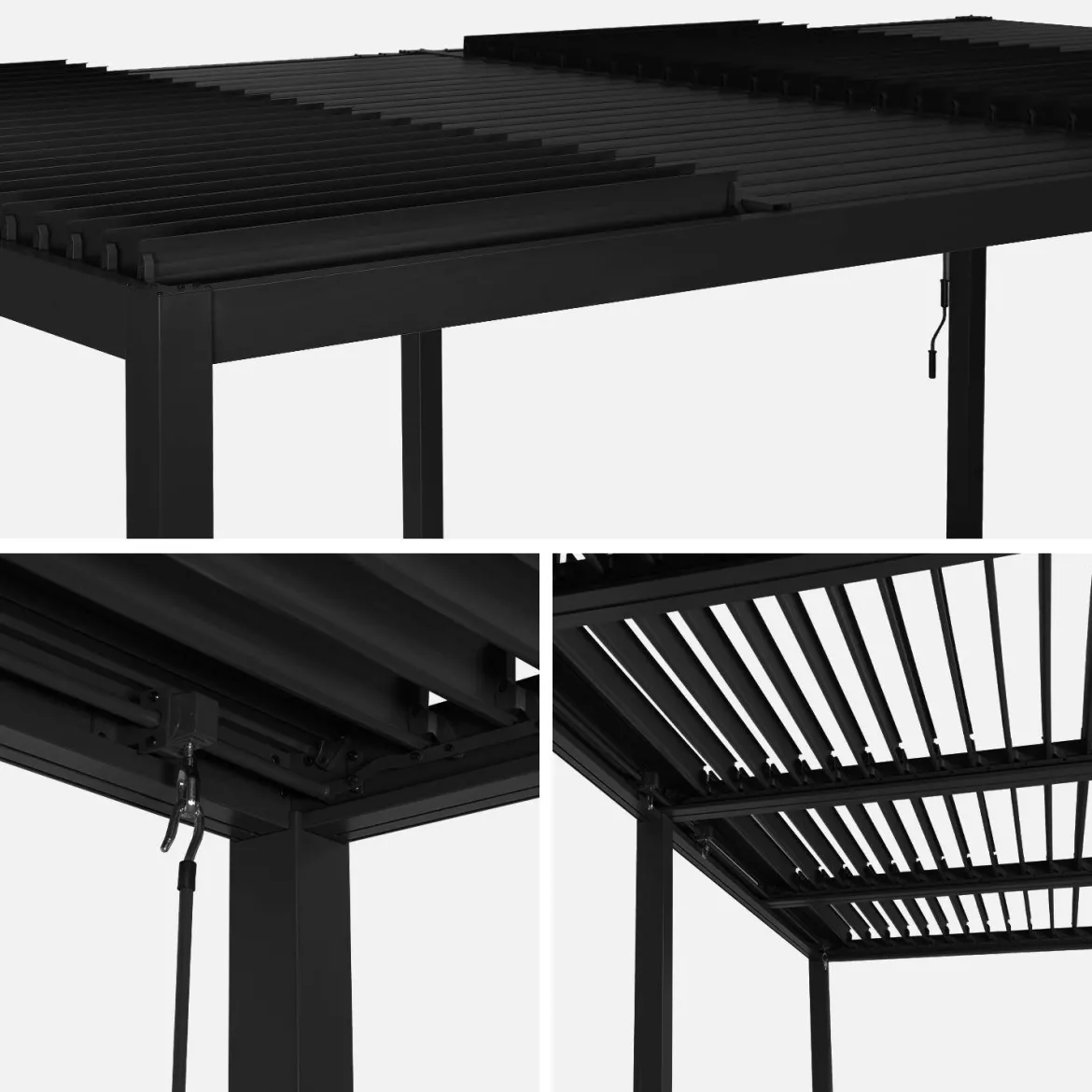 Pergola bioclimatica 3x6m + 2 tende 3m