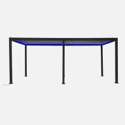 Pergola bioclimatica 3x6m elettrica in alluminio con illuminazione a LED