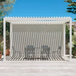 Pergola bioclimatica 3x4m in alluminio + tenda da sole 4m