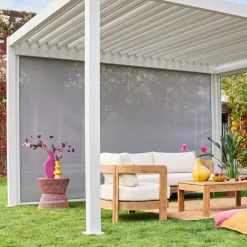 Pergola bioclimatica 3x4m in alluminio + tenda da sole 4m