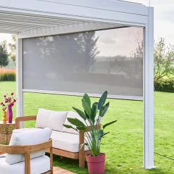 Pergola bioclimatica 3x4m in alluminio + tenda da sole 4m